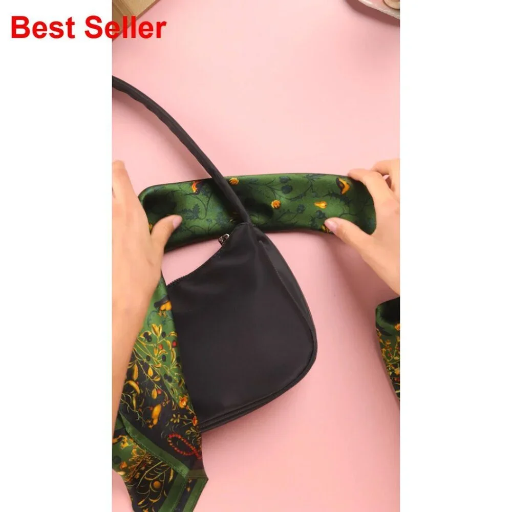 100% Mulberry Silk Square Scarf for Hair, 25.6